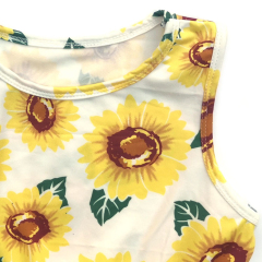 Wholesales Cotton Girl Boutique Sunflower Dresses