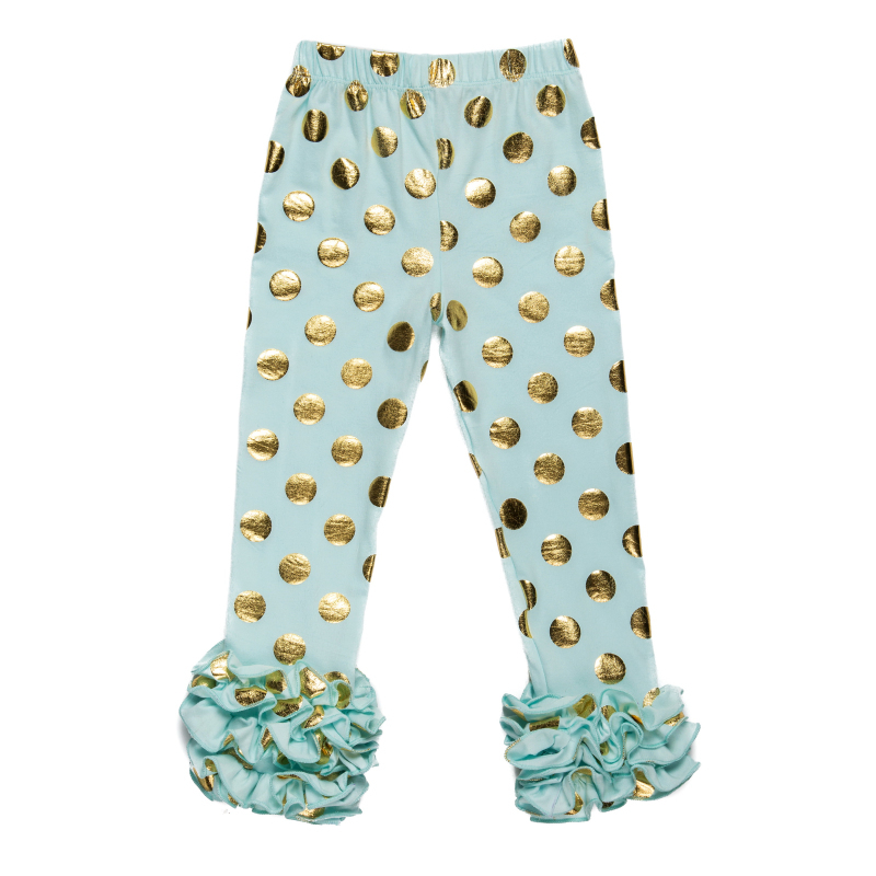 Cotton Knit Baby Pants Pattern Polka Dot Kids Children Girls Baby Icing Ruffle Leggings