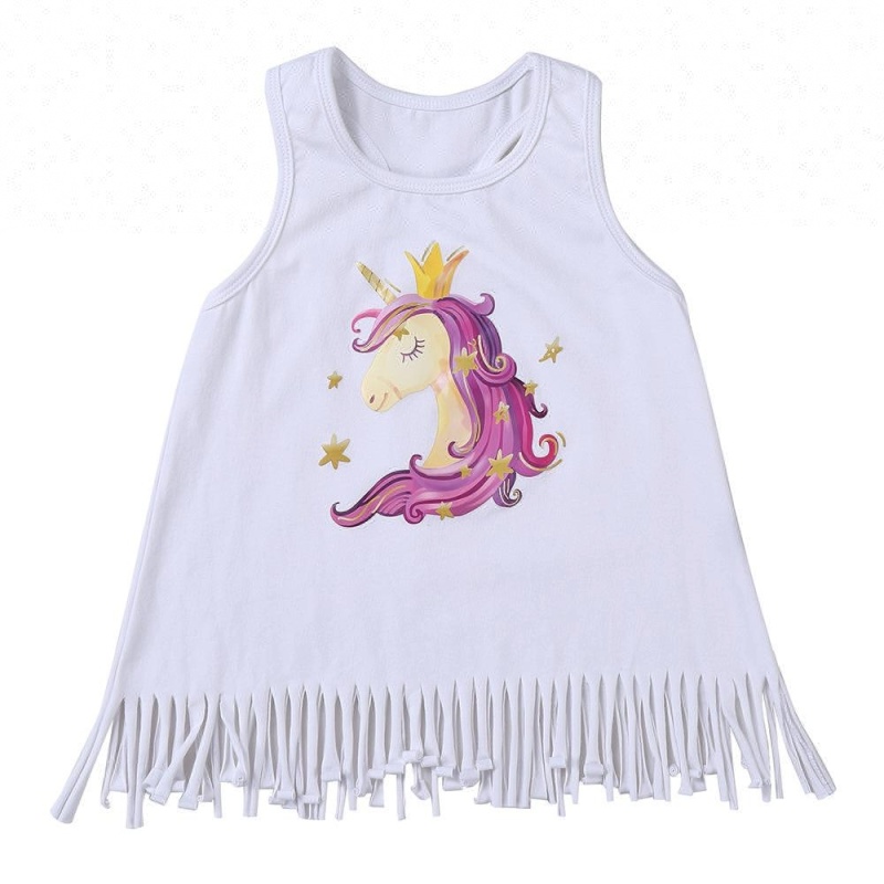 2019 Wholesale Baby Girl Clothes  Party Long Sleeve Girl Top  Toddler Ruffle Girl Unicorn shirt