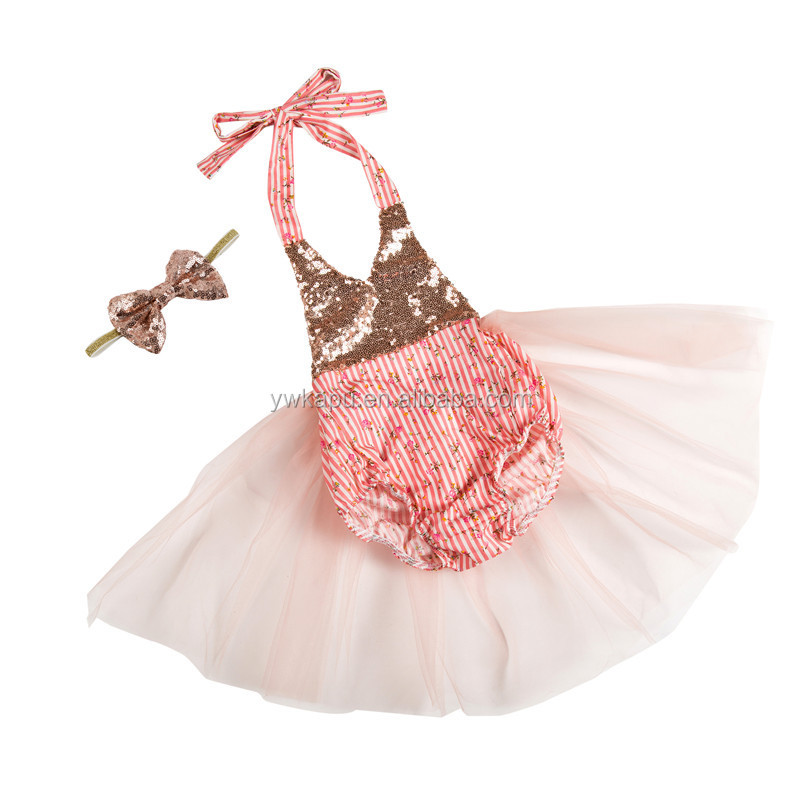 2018 trending products hot selling baby products sequin romper tutu set boutique cute baby party clothes