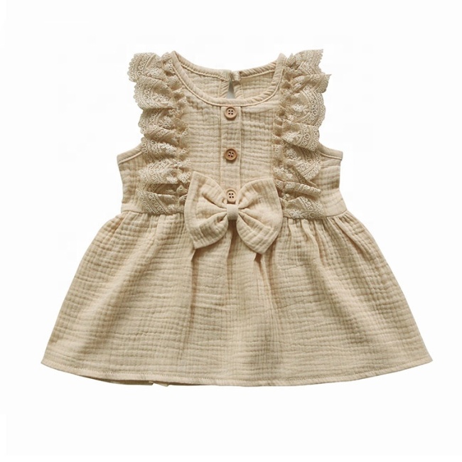 Pink summer cotton toddler children baby girl wear  causal dress