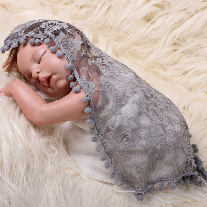 Wholesale Newborn baby lace wraps cloth  knit photography posing props