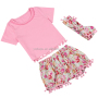 Gold Dot Bubble Clothes Set Frocks Designs With Headband