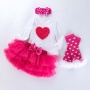 Wholesale Little Kids Girl Bodysuit With Tutu Skirts Set With Leg Warmer And Headband 