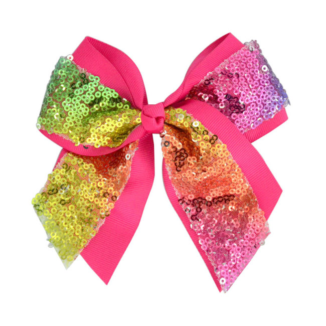 Pretty Embroidered Gradient Sequin Baby Hair Headbands With Bow