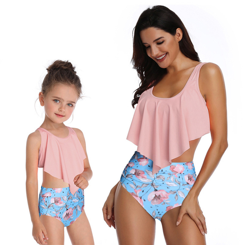 Cheap high quality custom printed designer swimsuits  2021 child swimwear girl