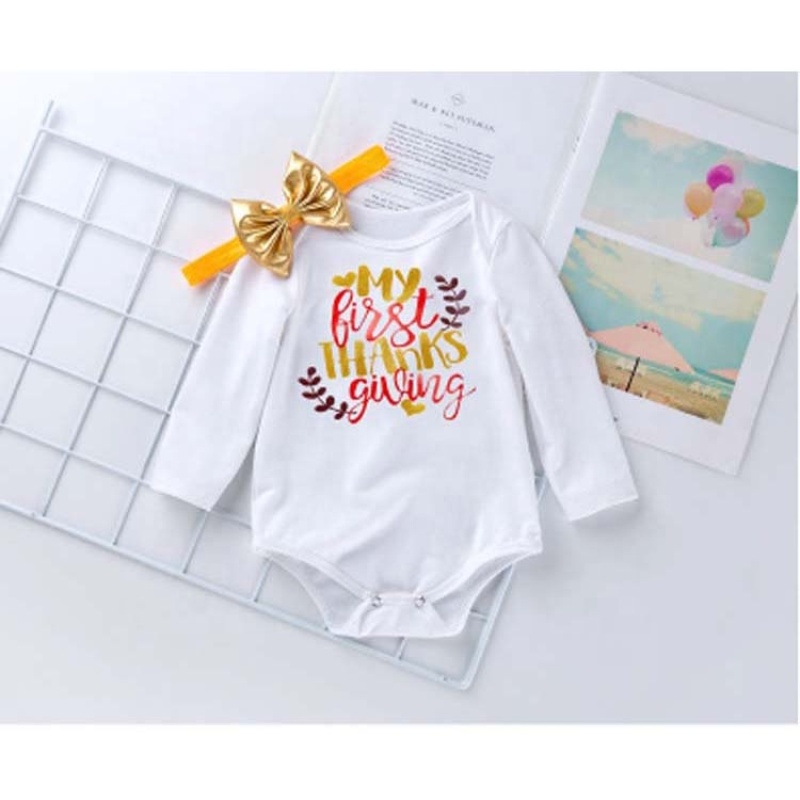 2021 thanksgiving cute baby girl socks bloomers rompers sets