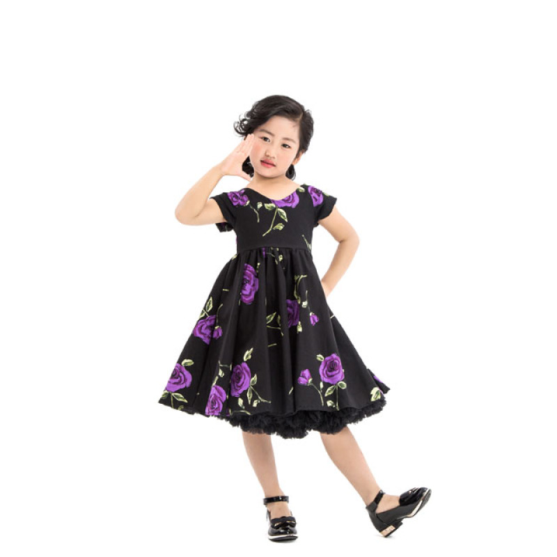 Girl 1950 Dresses Vintage Floral Costume For Rockabilly Party Wear