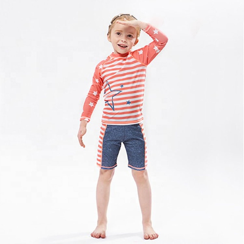 Popular three piece baby girls sport style ruched bikini swim wear