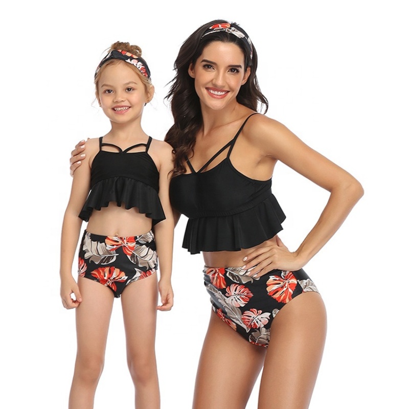 New arrival modest sexy high waist swimwear women little girl swimsuit