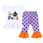 Halloween kids puff sleeves polka dot flared pants trendy toddler clothes