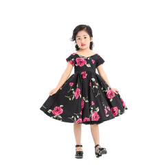 Wholesale New Arrival Floral 1950s Toddler Dress For School