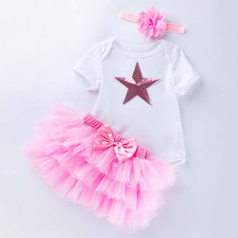Wholesale Cotton Smash Cake Boutique Baby Romper And Tutu Skirts Set With Headband For Birthday Party 