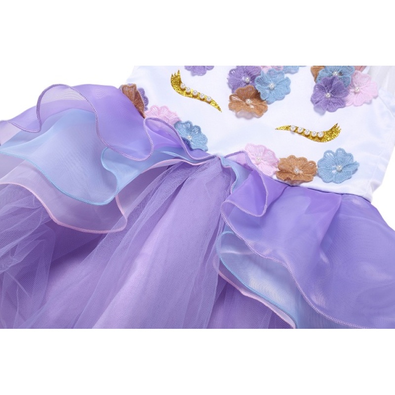 Wholesale Baby Girls Puffy Unicorn Princess Dress