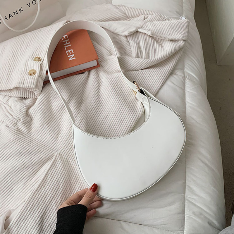 Simple Fashion Crescent Saddle Bag Female 2021 Popular New Summer Foreign Style Ins Single Shoulder Armpit Bag Female Bag