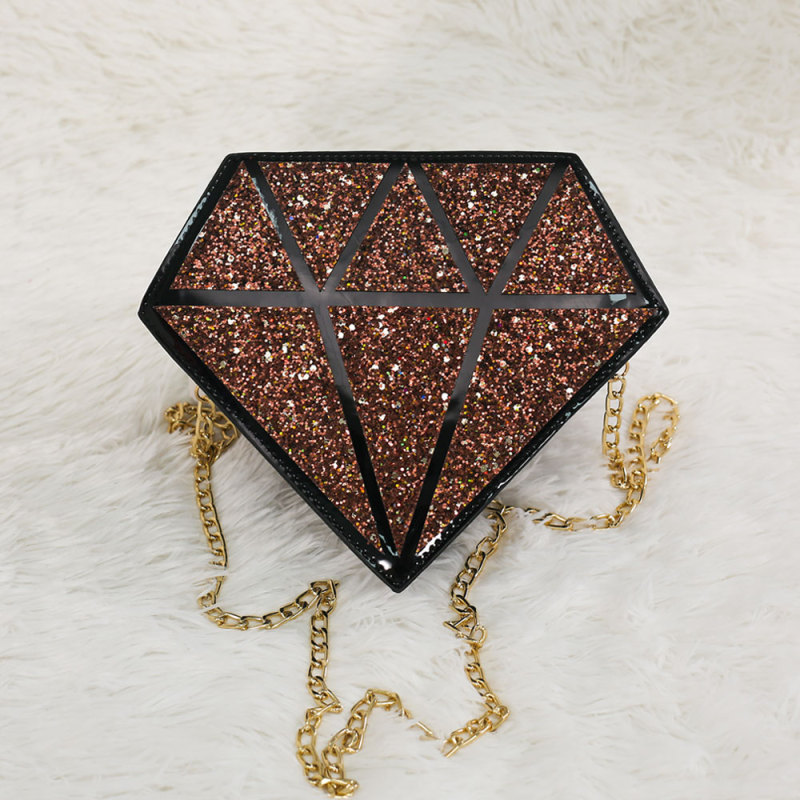 New arrival designer diamond shape small bling purse women hand bags luxury ladies purse handbags for women
