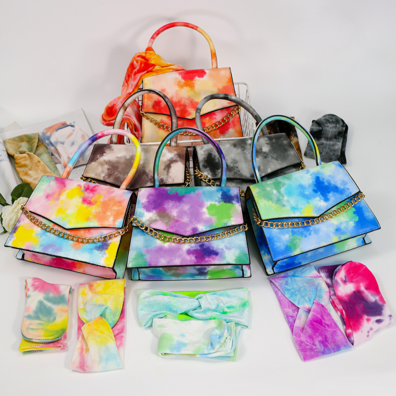  Women Hand Bags Headband And Socks 3 Piece Set Pu Leather Bags