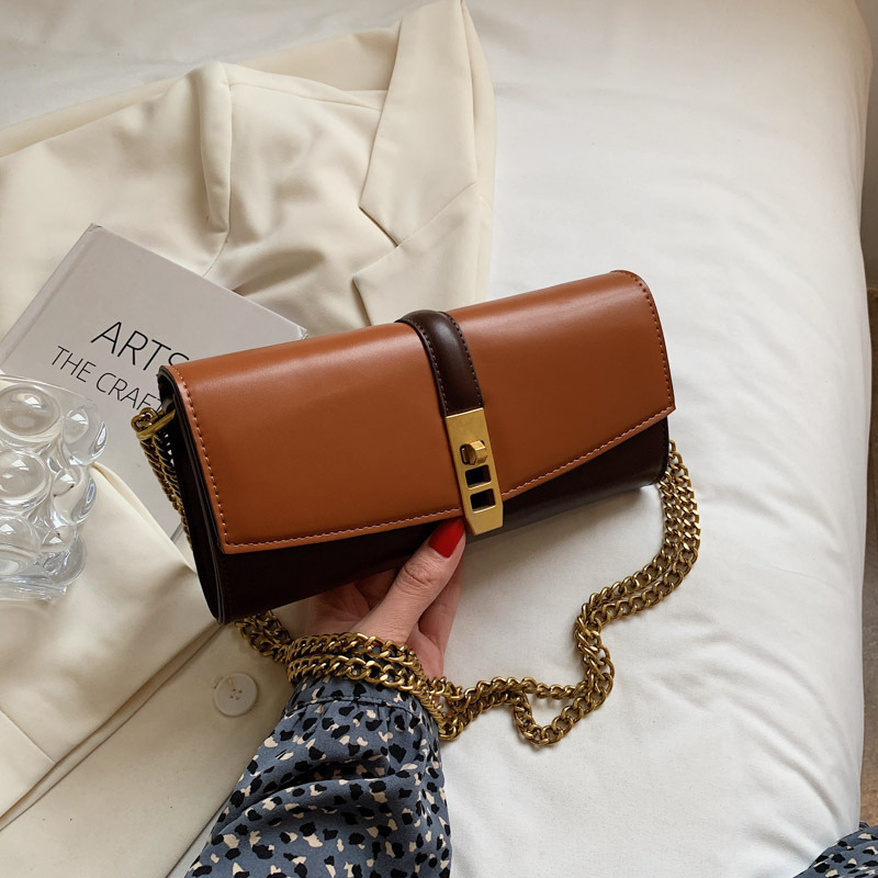Hot Sale Pu Leather Gold Chain High Quality Bags Women Handbags Ladies Shoulder Ins Fashion Leather Bag Crossbody Bags Ladies