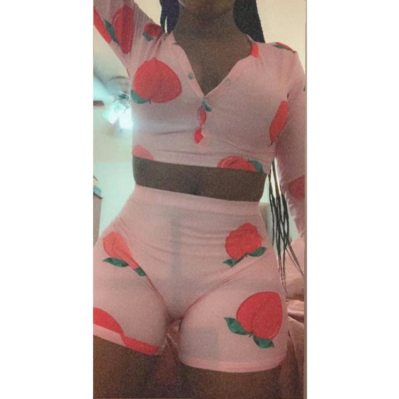 American Flag Independence Day European And American Women'S Printed Long Sleeve Shorts Set Two Piece Set