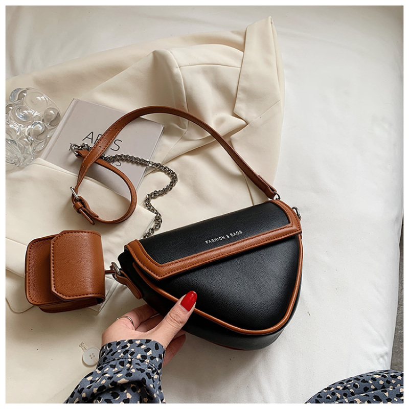 2021 New Trendy Texture Fashion Triangle Casual Bag Crossbody Bag Women Hot Sale Double Pack Purses And Handbags Women Hand Bag