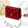 One-Shoulder Chain Rivet Solid Color Diagonal Square Bag Ladies Handbag