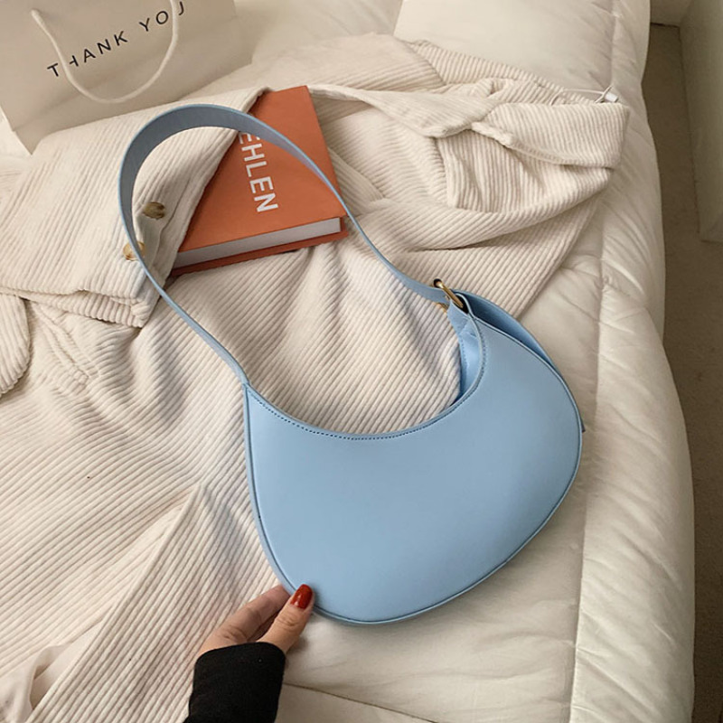 Simple Fashion Crescent Saddle Bag Female 2021 Popular New Summer Foreign Style Ins Single Shoulder Armpit Bag Female Bag
