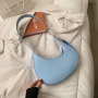 Simple Fashion Crescent Saddle Bag Female 2021 Popular New Summer Foreign Style Ins Single Shoulder Armpit Bag Female Bag