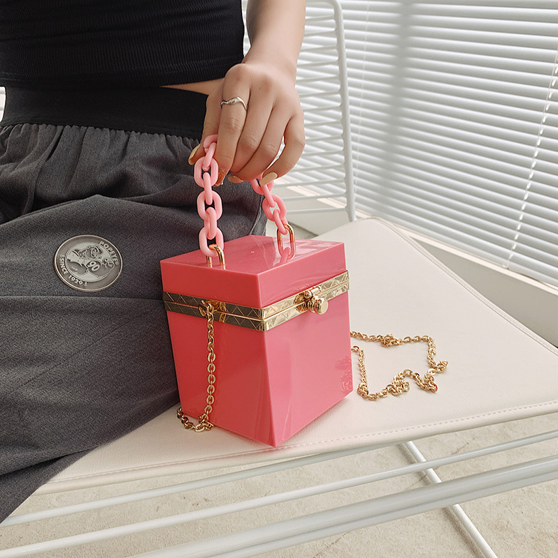 Fashion candy color PVC acrylic box bag women purses and handbags for women purses 2021