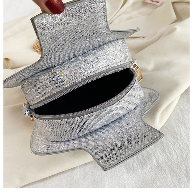 Creative Fun Laser Sequin Wine Bottle Bag Cross body bag Handbags 2020 Ins Ins New Embroidery Letter Women Shoulder Bag Handbag