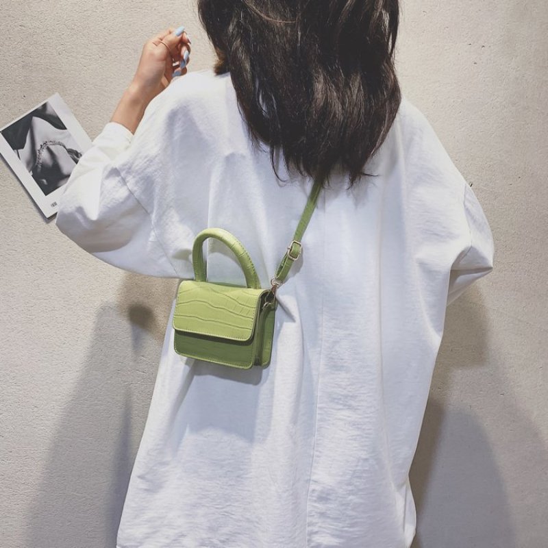 Stone Pattern Shoulder Bag Crossbody Flap All-Match Portable Tote Bag