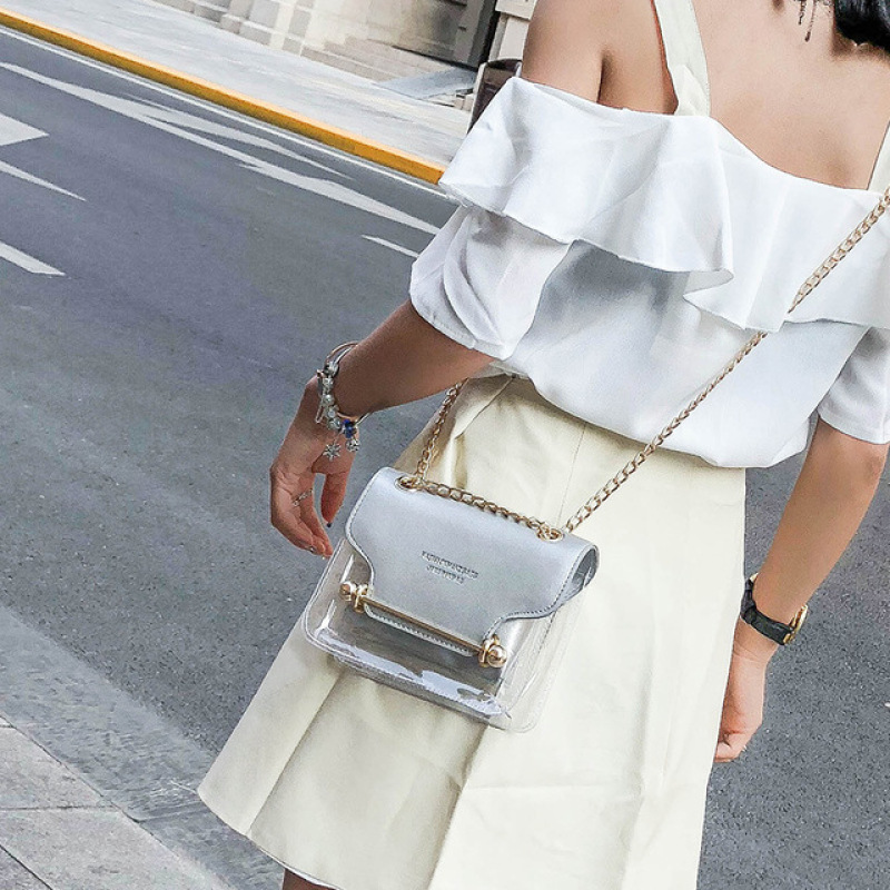 Crossbody Small Transparent PVC Female Side Bag Mother And Child Chain Shoulder Bag