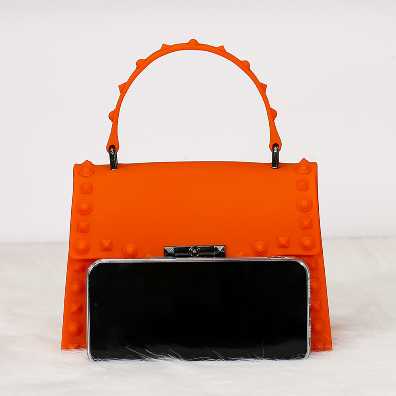 PVC Rivet Diagonal Handbag And PVC Ladies Slippers