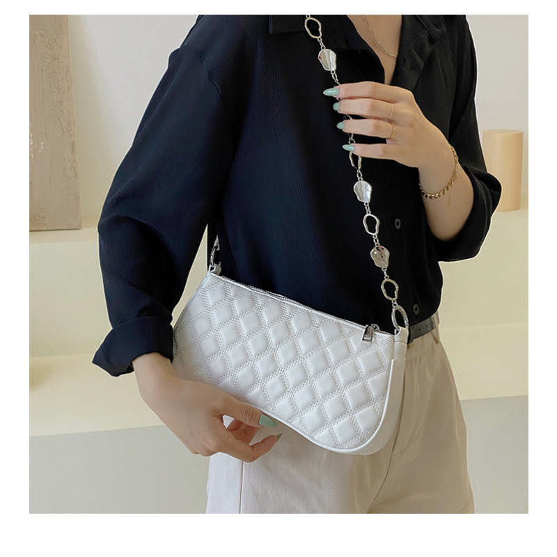 2021년 신상 패션 마름모꼴 언더암 백 핸드백, 심플한 크로스바디 백, 체인 숄더백