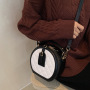 2021 New Wave Fashion Texture Portable Small Round Women Hand Bags Popular Crossbody Bag Round Cake Bag Purses And Handbags