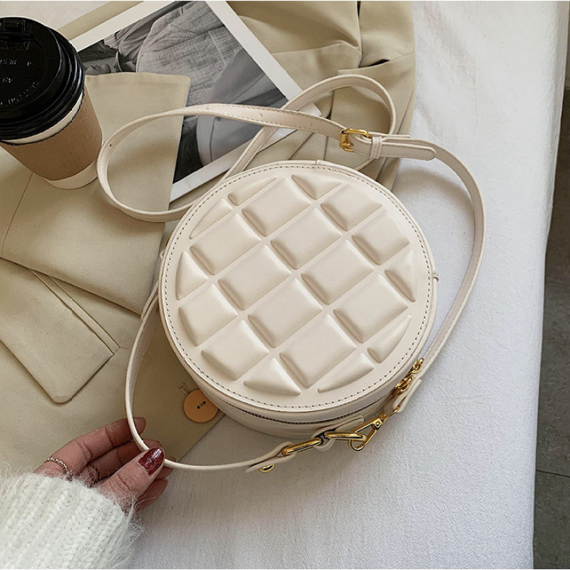 Diamond Square Round Cake Handbag Shoulder Diagonal Belt Bag