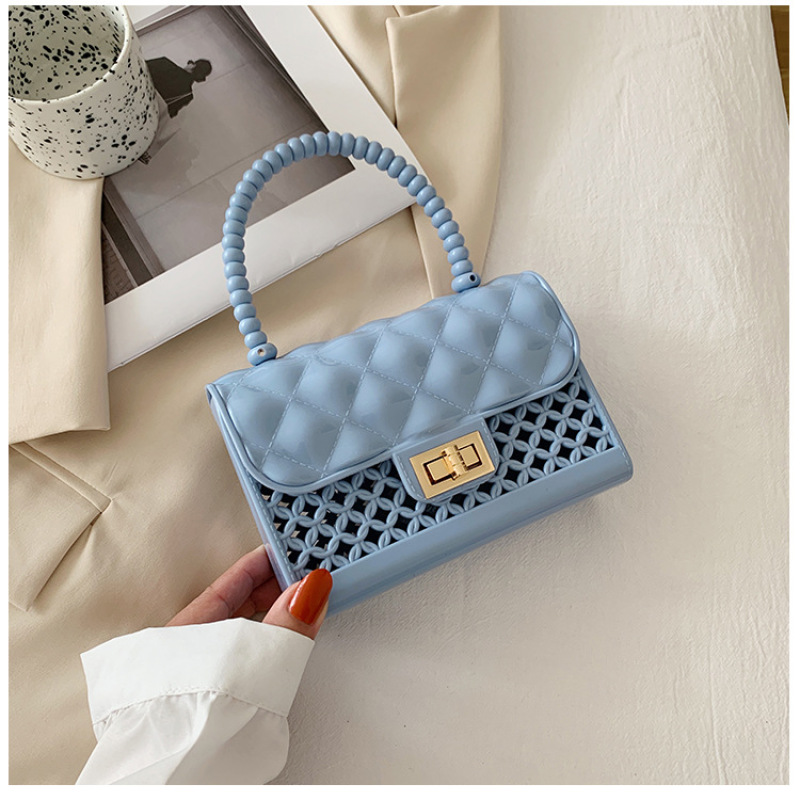 2021 New Korean Style Trendy Fashion Western Style Hollow Candy Jelly Bag Ladies Purses And Handbags