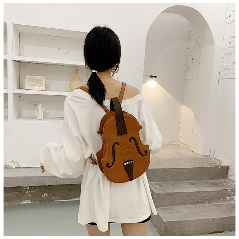 wholesale PU leather violin shape backpack crossbody handbags for women luxury handbags