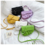 2021 New Fashion Portable Saddle Bag Acrylic Chain Shoulder Purses And Handbags Women