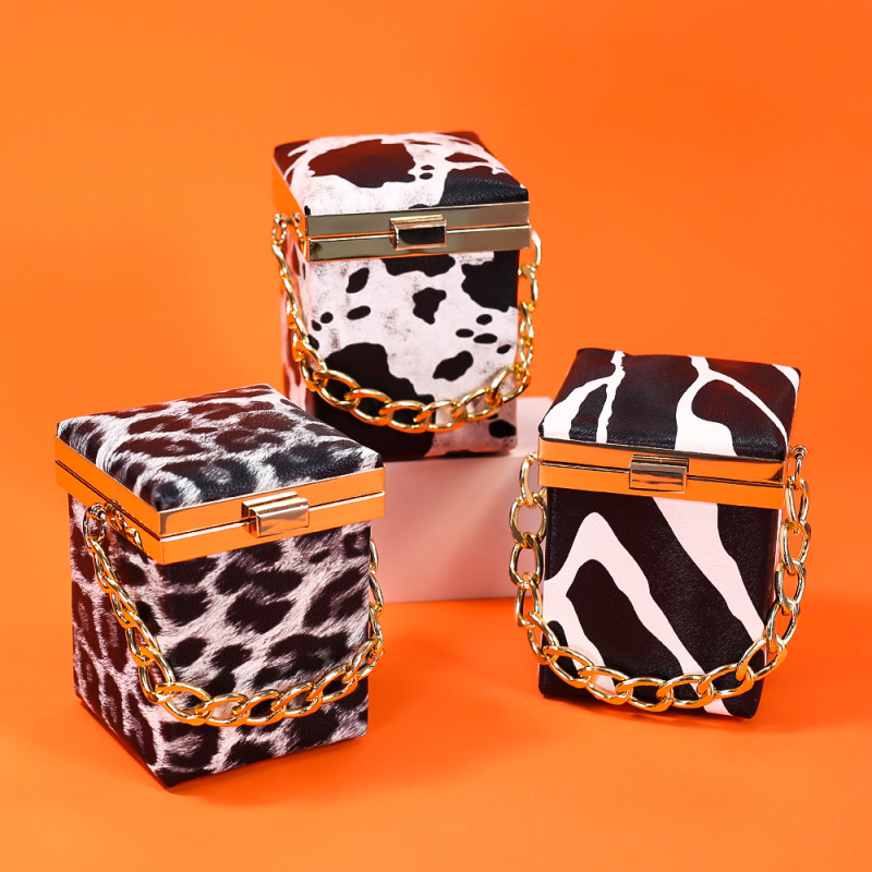 New Cow Print Small Square Messenger Bag Hot Sale Pu Leather Crossbody Bags Women Handbgas Ladies Purses And Handbags