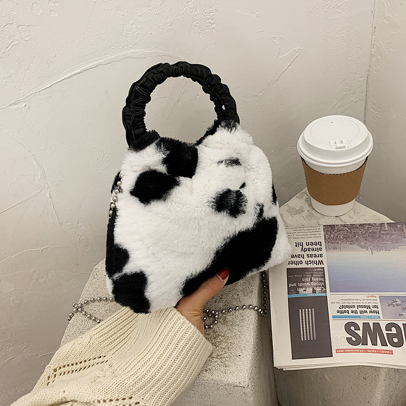 2020 New Arrival Cow Fur Purse Mini Bag Luxury Famous Brand Winter Women Hand Bags