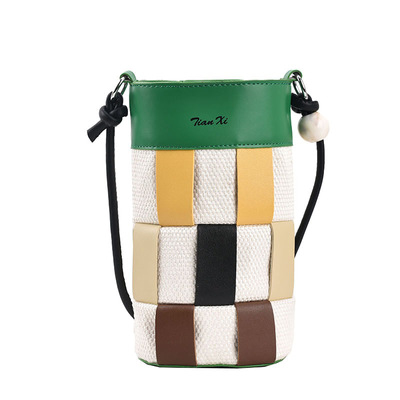 Shoulder Messenger Bags Bucket Bag Women Grid Pattern Handbags