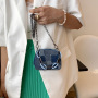 Ins Japanese Denim Canvas Handbags Ladies Crossbody Bag 2021 New Literary & Artistic Retro Lattice Chain Purses And Handbags