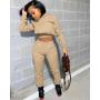 Ins Fashion Casual Cross-Border Solid Color Sweater Suit Winter Suit European And American Women'S Clothing