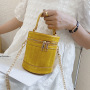 Crocodile Pattern Leather Handbags Bucket Bag Chain Shoulder Bag Mini Handbags for Women Purses