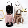 Plush Headband And Winter Warm Plush Diagonal Handbag Bucket Bag