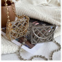 Creativity Metal Wrought Iron Diamond Face Chain Shoulder Bag Messenger Bag Wholesale Hollow Personality Women Handbags