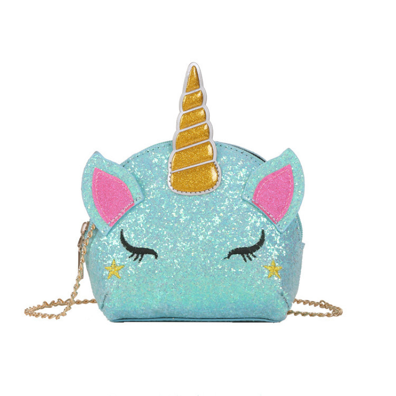 Summer Sequin Unicorn Chain Bag Cute Colorful Girls Mini Messenger Bag Kids Purses Handbag Purse Luxury Handbags for Women