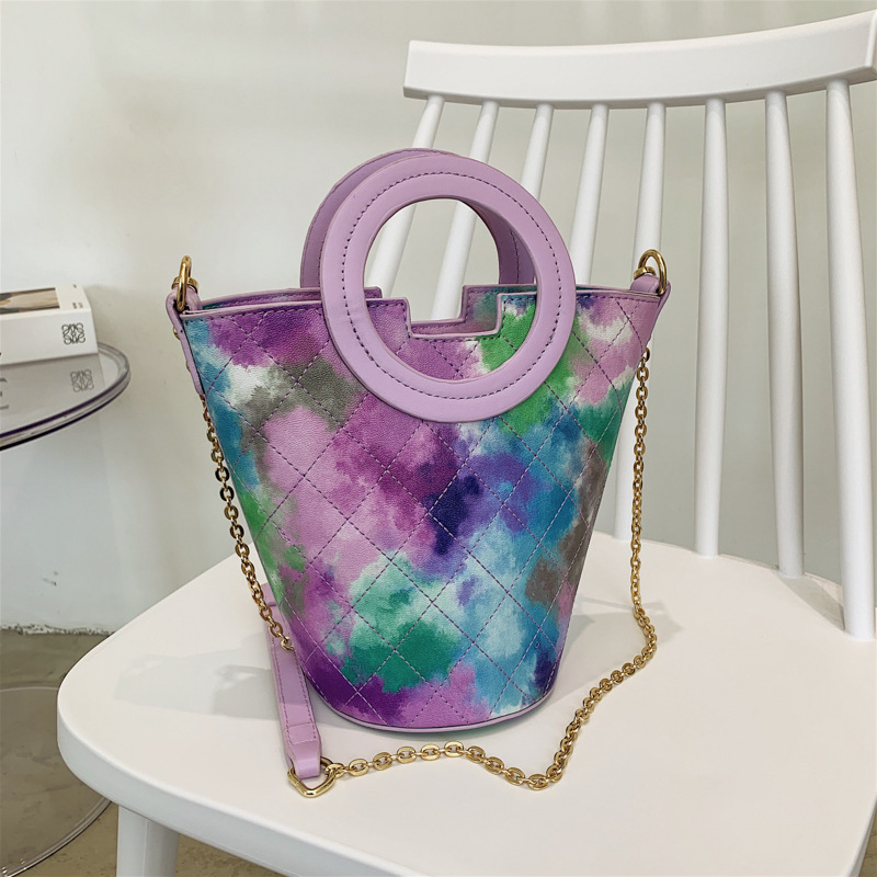 Amazon Hot Sale 2021 New Bucket Bags Designer Women'S Personalized Handbag Chain Bag Ins Trendy Print Ladies Messenger Bag