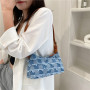 Ins New Simple Ladies Crossbody Bag Canvas Handbags Fashion Women Lattice Chain Purses And Handbags