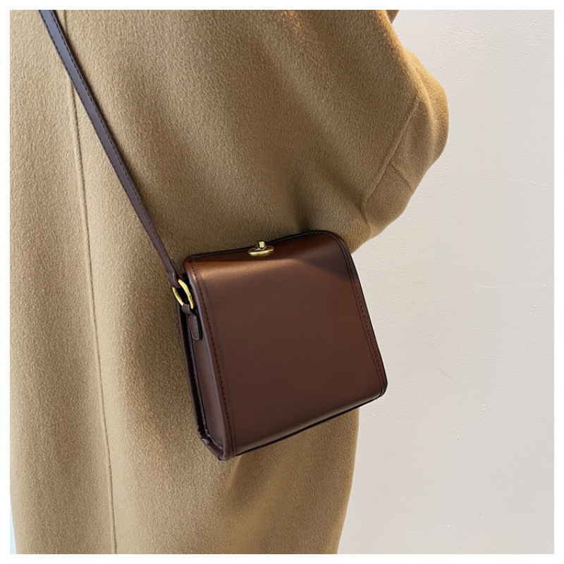 Leather Buckle One-Shoulder Messenger Bag Women Handbag Purse